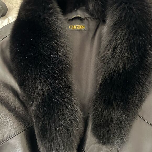 💼Lamb Nappa Leather and Fox Fur Jacket. Relaxed Fit, Stylish, Classic - Picture 9 of 16